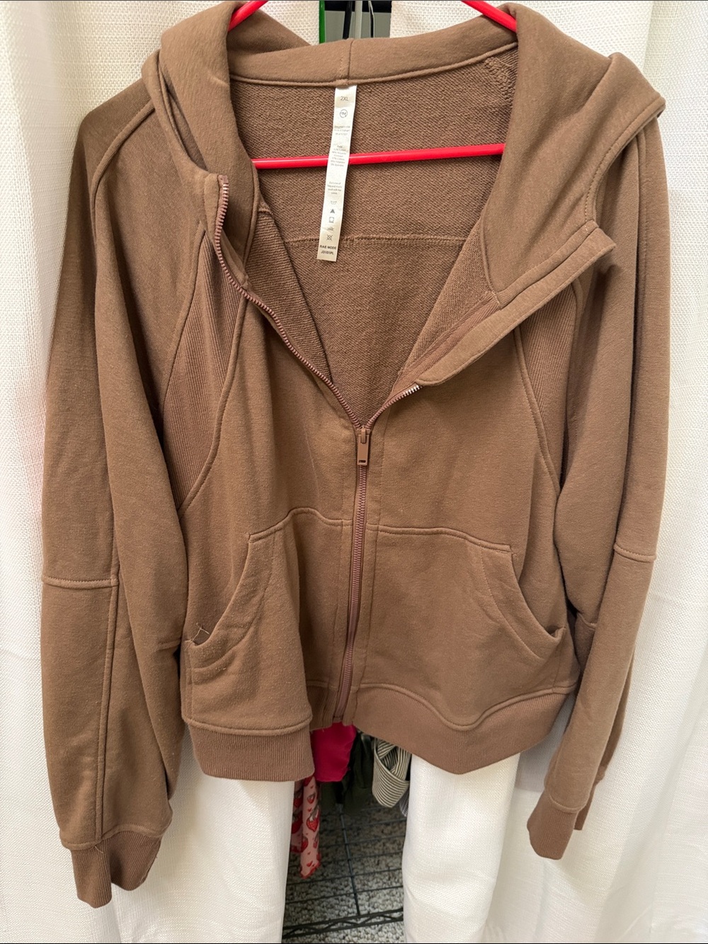 Rae Mode 2xl Cropped Brown Zip-Up Hoodie Jacket - Women